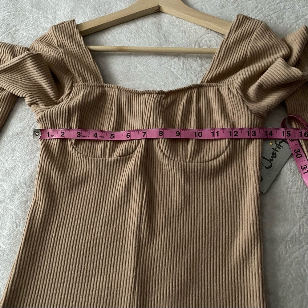 NWT Buckle J is for Justify Tan Ribbed Corset Dress - Picture 4 of 9